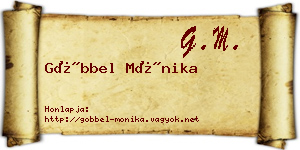 Göbbel Mónika névjegykártya